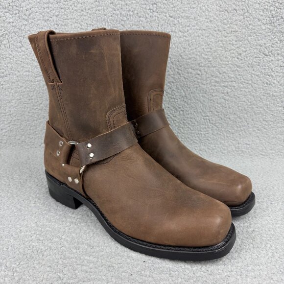Frye Boots Mens 13 Brown Harness 8R Engineer Leather 87400 Motorcycle Biker 1 - Picture 1 of 12